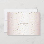 Roos Winter Bruid Golden Shiny Heart Party Bedankkaart (Achterkant)