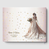 Roos Winter Bruid Golden Shiny Heart Party Gastenboek (Achterkant)