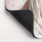 Roos Winter Bruid Golden Shiny Heart Party Muismat (Hoek)