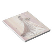 Roos Winter Bruid Golden Shiny Heart Party Notitieblok (Schuin)