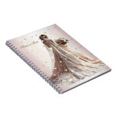 Roos Winter Bruid Golden Shiny Heart Party Notitieboek (Rechterzijde)