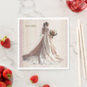 Roos Winter Bruid Golden Shiny Heart Party Servet (Insitu)