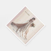 Roos Winter Bruid Golden Shiny Heart Party Servet (Hoek)