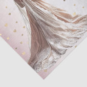 Roos Winter Bruid Golden Shiny Heart Party Tissuepapier (Detail)