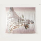 Roos Winter Bruid Golden Shiny Heart Party Wandkleed (Voorkant (horizontaal))