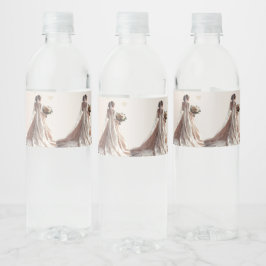 Roos Winter Bruid Golden Shiny Heart Party Waterfles Etiket