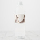 Roos Winter Bruid Golden Shiny Heart Party Waterfles Etiket (Voorkant)