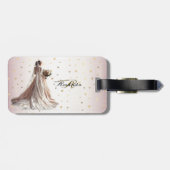 Roos Winter Bruid Golden Shiny Hearts Bagagelabel (Achterkant horizontaal)