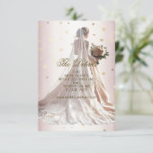 Roos Winter Bruid Golden Shiny Hearts Informatiekaartje (Staand voorkant)