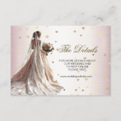 Roos Winter Bruid Golden Shiny Hearts Informatiekaartje (Voorkant)
