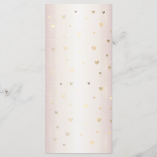 Roos Winter Bruid Golden Shiny Hearts Menu (Achterkant)