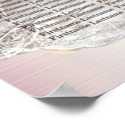 Roos Winter Bruid Golden Shiny Hearts Poster (Hoek)