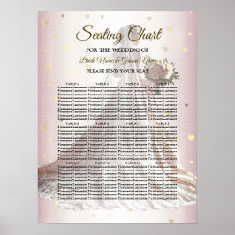 Roos Winter Bruid Golden Shiny Hearts Poster