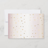 Roos Winter Bruid Golden Shiny Hearts RSVP Kaartje (Achterkant)