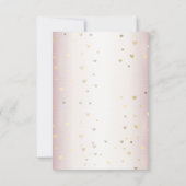 Roos Winter Bruid Golden Shiny Hearts RSVP Kaartje (Achterkant)