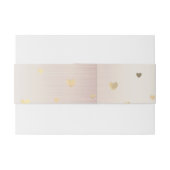 Roos Winter Bruid Golden Shiny Hearts Uitnodigingen Wikkel (Achterkant Voorbeeld)