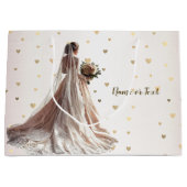 Roos Winter Bruiloft Bruid Gouden Glanzende Hart F Groot Cadeauzakje (Voorkant)