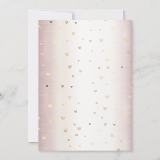 Roos Winter Trouwjurk Bruid Gouden Glanzend Hart Kaart (Achterkant)