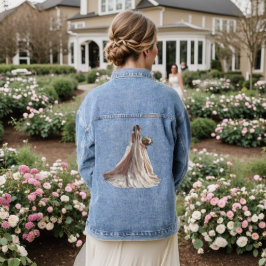 Roos Winter Wedding Bride Golden Elegant Party Denim Jacket