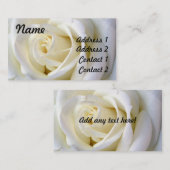 Roos wit, profielkaart visitekaartje (Voorkant / Achterkant)