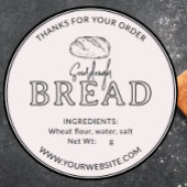 Roos Wit Roze Zuurdesembrood Dank u Sticker