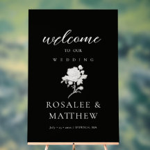 Roos Wit & Zwart Modern Modieus Welkomstbord