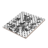  roos - witte en zwarte stippen tegeltje (Zijkant)