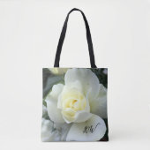 Roos witte foto tuin tote bag (Voorkant)
