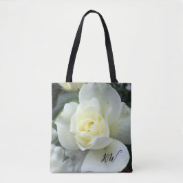 Roos witte foto tuin tote bag