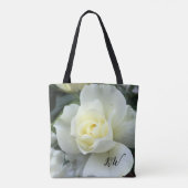 Roos witte foto tuin tote bag (Achterkant)