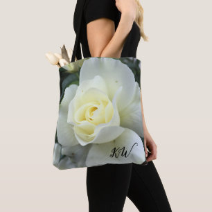 Roos witte foto tuin tote bag