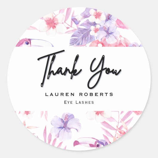 Roos Witte Luxe Eyelashes Ronde Sticker (Voorkant)