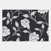  Roos Wrapping Paper Flat Sheet Set van 3 (Voorkant)