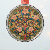 Roos Wreath Embroidery Design van William Morris Metalen Ornament