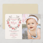 Roos Wreath First Rice Ceremony Kaart (Voorkant / Achterkant)