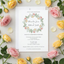 Roos Wreath Summer Wedding Invitation