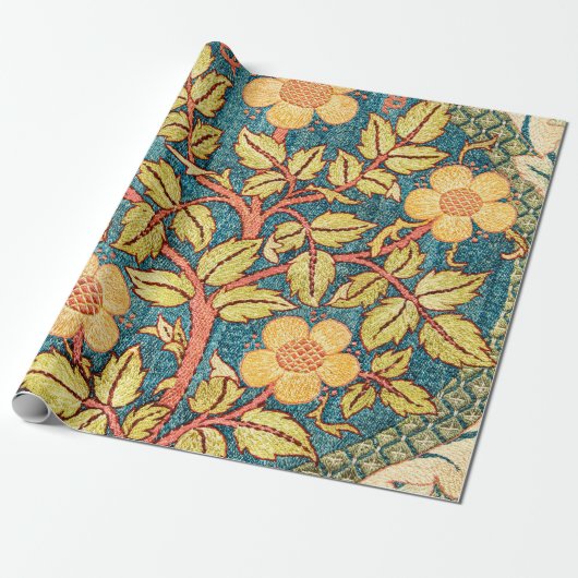 Roos Wreath van William Morris Cadeaupapier (Uitgerold)
