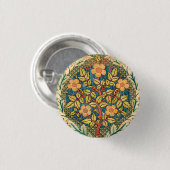 Roos Wreath van William Morris, populair design Ronde Button 3,2 Cm (Voorkant /achterkant)