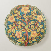 Roos Wreath William Morris  Art Cotton Rond Kussen (Voorkant)