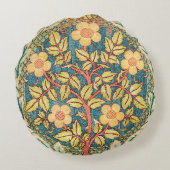 Roos Wreath William Morris  Art Cotton Rond Kussen (Achterkant)
