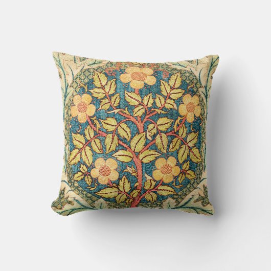 Roos Wreath William Morris Art Cushion Kussen (Voorkant)