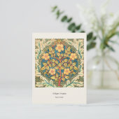 Roos Wreath - William Morris  Art Floral Briefkaart (Staand voorkant)