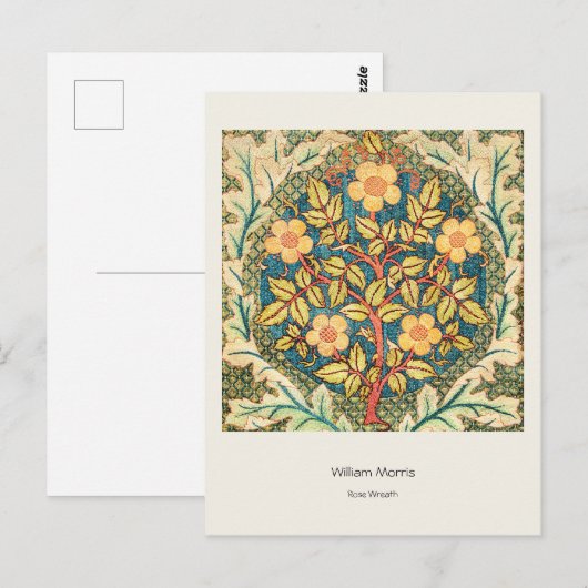 Roos Wreath - William Morris  Art Floral Briefkaart (Voorkant / Achterkant)