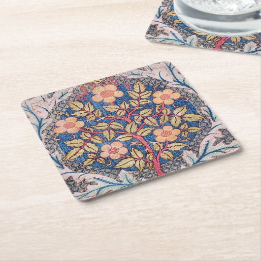 Roos Wreath, William Morris Kartonnen Onderzetters (Schuin)