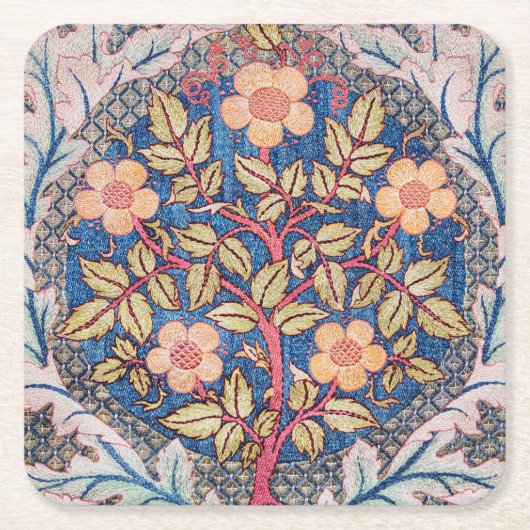 Roos Wreath, William Morris Kartonnen Onderzetters (Voorkant)