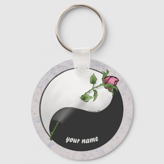 Roos Yin Yang sleutelhangers (Voorkant)