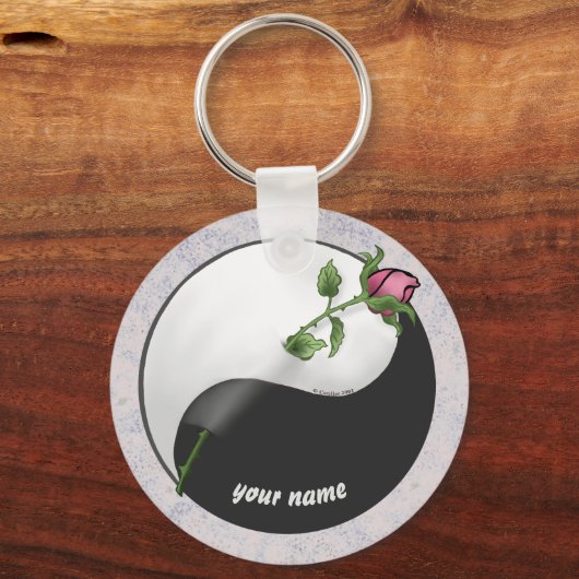 Roos Yin Yang sleutelhangers (Voorkant)