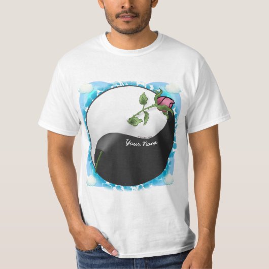 Roos Yin Yang T-shirt (Voorkant)