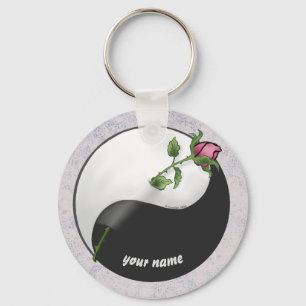 Roos Yin Yang Wedding sleutelhanger