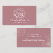 Roos Yoga Instructor voor gloeiend lotusventilator Visitekaartje (Voorkant / Achterkant)